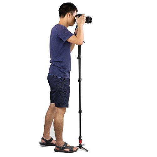 Koolertron Professionnel Cam  ra Manfrotto Monopode en Aluminium avec Trois Pieds de Support Stand Pliant et Sac de Transport 4 Sections Hauteur maximum 190cm pour Appareil Photo Tout Canon Sony Nikon  74 8 pouces 