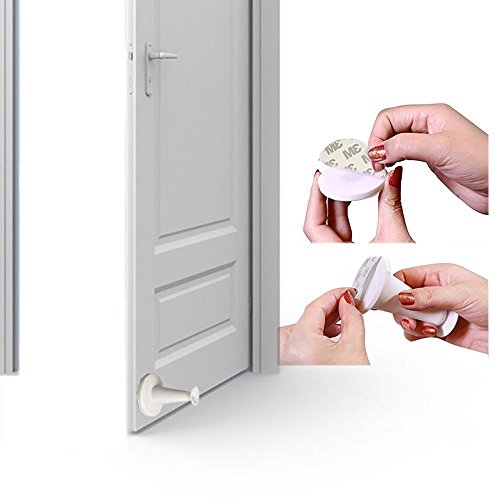 Türstopper selbstklebender Silikon-Türstopper, funktioniert auf allen Oberflächen, hält Türen Sicher offen, für Zuhause / fürs Büro,- weiß - 5