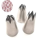 Bakefy� Nozzle Combo 3 pcs Big Size DIY Cream Cake Icing Piping Nozzles Pastry Tips Fondant Cake Decorating Tip Stainless Ste