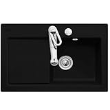 Villeroy und Boch Subway 45 cromita cerámica-fregadero negro fregadero a ras de la