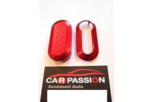 Car Passion Geh?use do kluczyków samochodowych, odpowiedni do: Fiat 500, Punto Evo,Bravo,Panda,500L, Lancia Y, Musa, Delta rubinowy czerwony