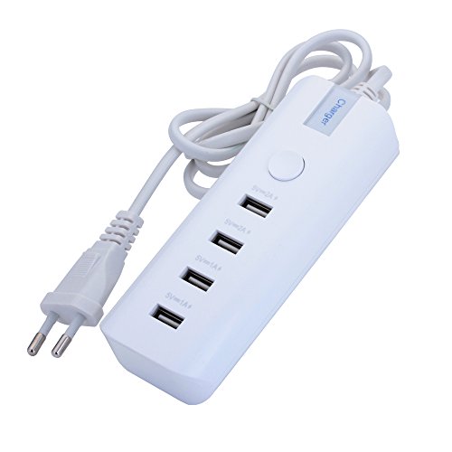 Caricatore USB Da Viaggio Veloce 4 Porte 5.4A Con Spinotti Intercambiabili (UK/US/EU/Aus)