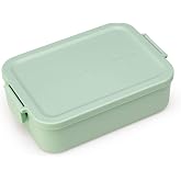 Brabantia - Make &amp; Take Lunch Box - Medium - Snack Space - Clip Lid - Freezer Safe - Dishwasher &amp; Microwave Safe - Green (Jad