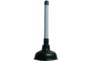 SHOP FOR EVERYONE Powerful Sink Plunger Heavy Duty Sink Unblocker Plumbing Tools with 22.5cm (9 inch) Handle and 10cm (4 inch) Rubber Suction Cup for,Toilet,Kitchen Sink,Shower and Drain Unblocker, White/Black