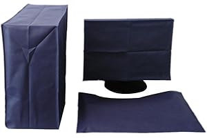 KWJNH 3 fundas antipolvo para computadora de 24/27/29/32/34 pulgadas + teclado + ordenador host PC a prueba de polvo, cubierta antipolvo para computadora de escritorio, protector de torre de CPU