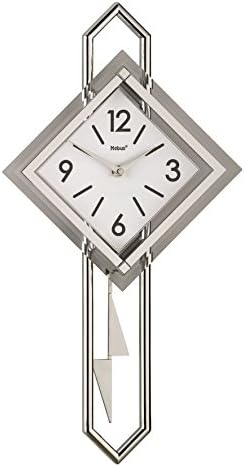 Mebus Wall Clock Unisex Quartz Pendulum Analogue Silver 14817