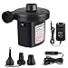 Produktbild Electric Air Pump Camping Pump for Inflatables, Elektropumpe inkl. 3 Aufsätze für Luftmatratzen, Schlauchboote, Gästebetten, oder Camping–Automatisches und schnelles Auf- und Abpumpen DC12V/AC220V