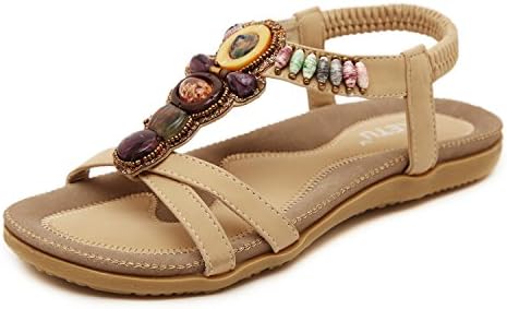 Women's Bohemian Beaded Ankle Strap Sandals