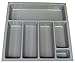Produktbild Hochwertiges Besteck Tablett für die meisten 50 cm/500 mm Schubladen. Grau Kunststoff 420 mm breit x 422 mm tief x 57 mm hoch GT1/500