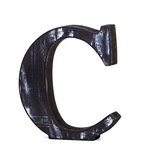 Shabby Chic C Free-Standing Letra del alfabeto de madera vintage grand