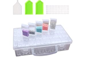 JIAHUADE a ray of sunshine Plastic Box Organizer,Caso Vuoto Trasparente,Organizer per Perline,Scatola da Ricamo,Scatole Portaoggetti in Plastica,Punto Croce Contenitore,Scatola di Gioielli Organizzatore