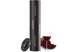 HOMITEC Abridor de Vino Eléctrico, Sacacorchos Eléctrico Profesional, Abridor de Botellas Eléctrico, con cortador de aluminio, funciona con pilas, para amantes del vino.