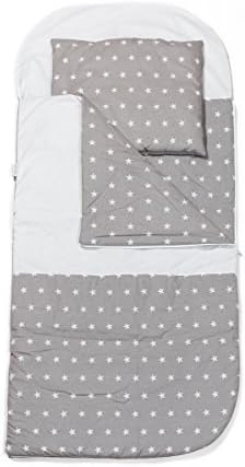 KempKids Child Sleeping Bag, Nap Mat, Slumber Bag, Size: 115cm (W) x 70cm (L), Grey star