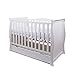 NEW PINEWOOD WHITE SLEIGH MINI COT BED & DRAWER + BRITISH MADE HIGH DENSITY FOAM SAFETY MATTRESS
