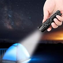 mooderff LED Flashlight LED Torch, Water-Resistant, Rechargeable, Professional Ultra-Bright 500 Lumens, 3 Light Modes, 14500 Battery Included (Renewed)