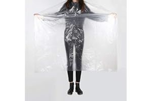 WELLTOP 100PCS Mantelle Monouso Usa e Getta Trasparenti Taglio di Capelli Lunghezza per Parrucchieri Barbieri Hair Salon Impermeabile Spalla Capes per Bambini Adulti (120 * 160cm)