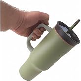 Deconox 1200 ml Pipetli ve Kulplu &Ccedil;elik Termos - Yeşil ve Beyaz Renk Se&ccedil;enekli Dev Boy Sıcak/Soğuk Tutucu Seyahat Bardağı (YE