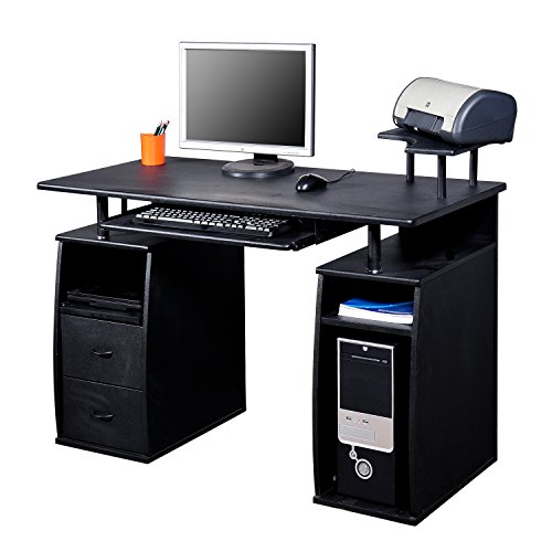 Homcom® Computertisch Schreibtisch Bürotisch mit Druckerablage PC Tisch