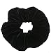 Aadya® Pair of Large 12cm Velvet Hair Scrunchies Hair Band in 26 Different Colour (BLACK)