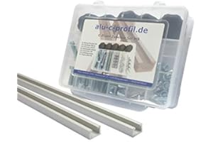 ALUTEC METALLBAU GMBH Lot de 2 rails profilés M8 en aluminium et rainure en T 1 m