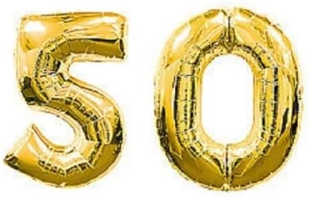 Celebrate Birthdays and Anniversaries in Style with these 30" Giant Gold Number 50 Balloons Decorations