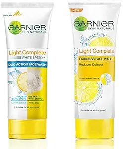 Garnier Skin Naturals Light Complete Duo Action Facewash, 100g And Garnier Skin Naturals Light Complete Facewash, 100g