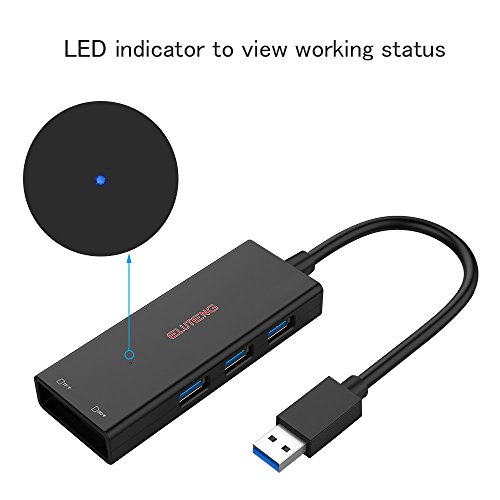 ELUTENG 3 Ports USB HUB mit Kartenleser Plug & Play USB3.0 Datenhub mit Cardreader für SD / Micro SD Karte - 8
