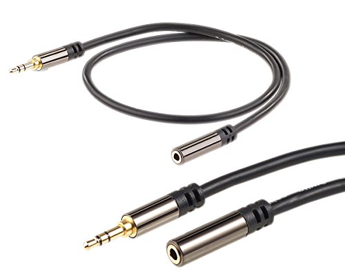 auvisio 3,5-mm-Klinken-Verlängerungskabel, Stereo, 0,5 m, vergoldet - 2