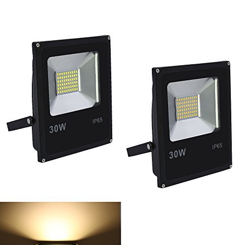VINGO® 2X 30W LED Warmweiß Baustrahler Außen Flutlicht Strahler Objektbeleuchtung Security Light Wasserdicht Stabiles Dreibein-Stativ für Baustrahler - 3