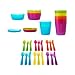 Ikea 36 Pcs Kalas Kids Plastic BPA Free Flatware, Bowl, Plate, Tumbler Set, Colorful