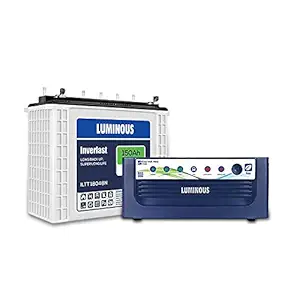 Luminous Eco Volt + 1550 1400 VA with Inverlast ILTT18048N 150Ah Tall Tubular Battery,Grey
