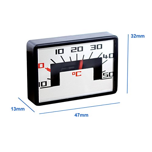 Lantelme 2305 Bimetall Analog Auto Thermometer mit Magnet Kunststoff schwarz/weiss - 3