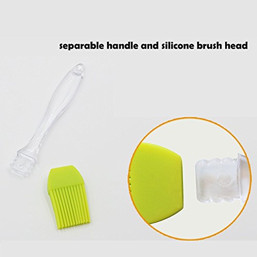 iNeibo Kitchen Silikon backpinsel/grillpinsel- BBQ Barbecue Pinsel hitzebeständig- 4er set küchen pinsel mit kristall griff- bratpinsel flexibel,langlebig mit 4 verschiedenen Farben - 4