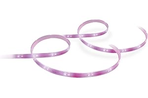 Philips Hue - Tira de Led inteligente 2m y 1m de extensión, con Bluetooth, Luz Blanca y de colores, Compatible con Alexa y Google Home (incl. alimentador)
