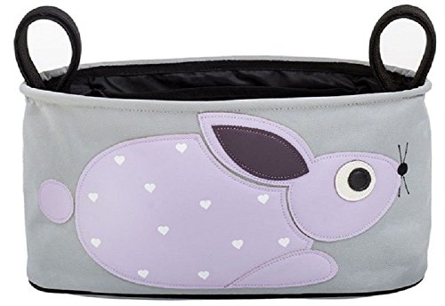 EZGO Cartoon NewBorn Baby Stroller Accessories Foldable Waterproof Bag/Storage Bottle Diapers,Baby Pram Stroller Hanging Bag Multi Functions Organizer Storage Bag,Travelling Buggy Bag (Purple Rabbit)