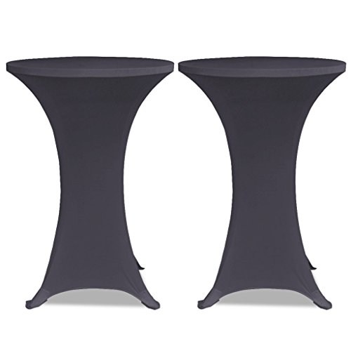 vidaXL 2x Stehtischhusse Stretch Hussen für Bistrotisch Stehtischhussen 80 cm Anthrazit