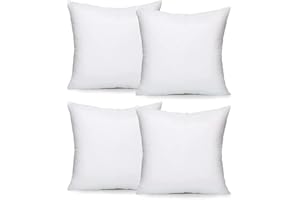 LANCASHIRE TEXTILES LIMITED MANUFACTURERS OF QUILTS, PILLOWS AND HOMEWARES Lancashire Textiles 4 Pack 22" x 22” (55 x 55cm) Quality Microfibre Super Bounce Fibre Cushion Pads Made in Britain with Cotton Blend Casing & Our Luxury Hollowfibre Filling