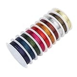 Alambre manualidades de joyas - Forma redonda del cordón, grosor 0.4mm 26 gauge; Longitud 10m / 10.9 yardas por rollo. Este tamaño de alambre es realmente fácil de doblar para hacer cuentas y hacer joyas.