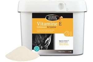 HORSEMASTER Vitamine E cheval + Sélénium + Lysine pour la protection et la récupération du système musculaire 1 kg