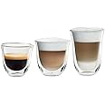 De'Longhi SET FANCY BOX DLSC302 composto da 6 bicchieri termici in vetro borosilicato, mantengono il calore, senza condensa, 