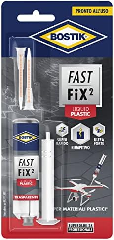 BOSTIK Fast Fix2 Liquid Plastic colle bicomponenti super forte e rapida, pronta all'uso, per materiali plastici 10g trasparente