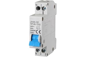 gloca Interruttore Magnetotermico Automatico 1P+N 220V 4.5KA 1 Modulo DIN (32 Ampere, 1)