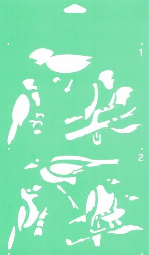 30cm x 17.5cm Reusable Flexible Plastic Stencil (2 STEPS) for Cake Design Decorating Wall Home Furniture Fabric Canvas Decorations Airbrush Drawing Drafting Template - Birds