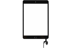 BUCOM Display Glass for iPad Mini 3 IC Chip Touch Home Button Screen Front Panel Digitizer Black A1599 A1600