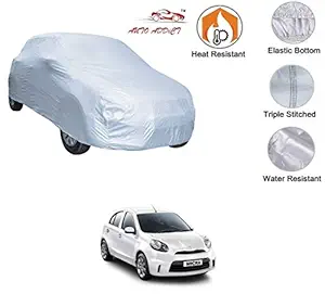 Auto Addict Car Cover Body Cover Polyester (Silver) for Nissan Micra Active