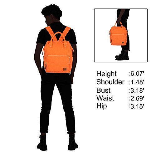 Veevan Damen Herren Retro Canvas Schule Rucksack 15,6 Laptop - 6