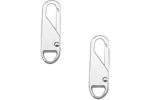 CCLKHY 2 Piezas Tiradores de Cremallera, Plata Tirador Cremallera Deslizador Fijador, Retirable Reemplazos Tiradores de Cremallera, Universal Tiradores de Cremallera (37x10x3.7 mm)