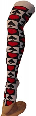 fashion4legsPlaying Card Print Over Knee The Socks