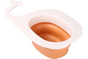 DURDIIY Filtr zlew kuchenny Kosz drenażowy w kształcie wieloryba,1 sztuk Składany filtr Wielofunkcyjny kosz drenażowy z hakiem,Filtr wiszący do filtrowania odpadów domowych (pomarańczowy)