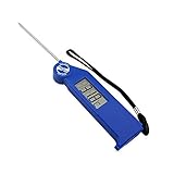 Diseño inteligente y función potente: el diseño de sonda plegable con rotación de 180 ° facilita el almacenamiento del termómetro para carne; el termómetro de cocción alcanza el nivel de impermeabilidad IP67, lo que garantiza que se pueda lavar con agua corriente; El material resistente de ABS puede soportar caídas accidentales u otros accidentes de impacto.